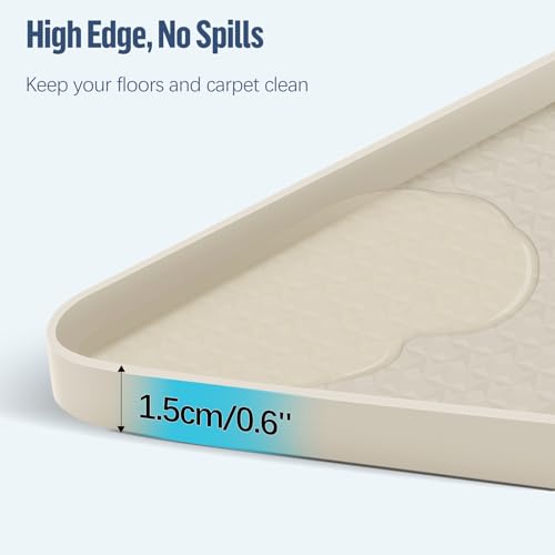 Pee Pad Holder for Dogs 51''x25.6'' Silicone Puppy Pee Pad Tray (Beige)