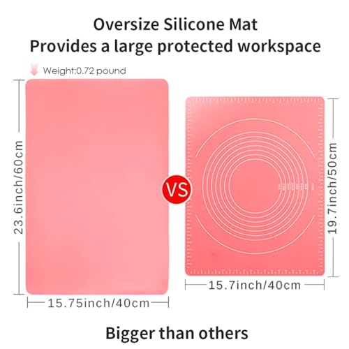 Extra Large Silicone Table Mat (03-pink / 23.6"L x 15.7"W)