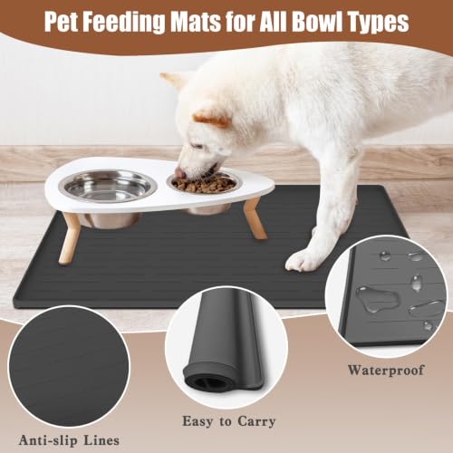 24"x16" Large Dog Food Mat (Beige / 24"L x 16"W)