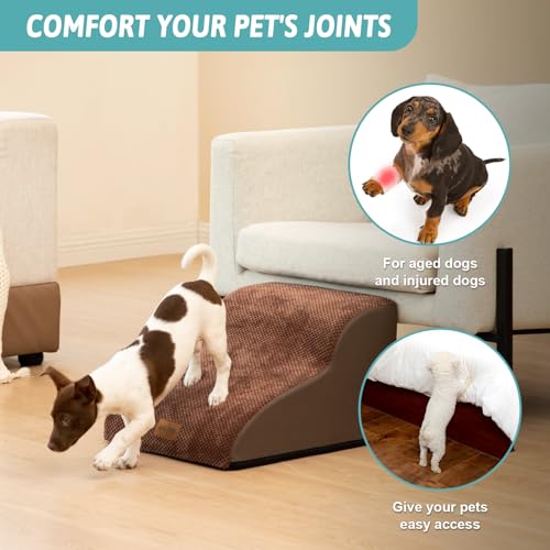 Dog Stair for Small Dog 11.8" H (Brown / Standard:15.7"x19.7"x11.8")