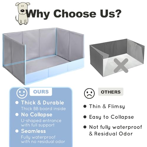 Dog Litter Box Indoor High Walls (Grey / Large for Dog＜ 28" Length)
