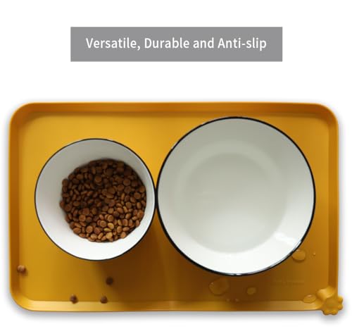 Silicone Pet Food Mats Tray (19" x 12" / Honey)