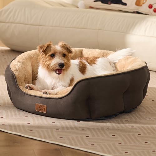 Medium Dog Bed Washable (28"L x 24"W x 8"Th / Brown)