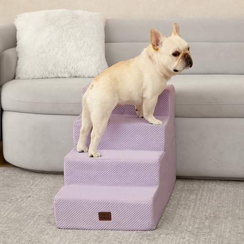 Dog Stairs for Bed 18" H (Lilac / Standard 15" x 24" x 18")