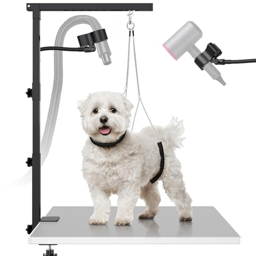 Dog Grooming Arm with Hair Dryer Stand (Black)