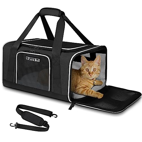 Small Pet Carrier 18" L x 13" W x 9.5" H Airline Approved (18.0"L x 13.0"W x 9.5"H / Black)