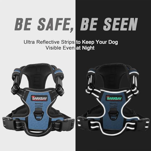 Dog Harness No Pull for Small Sized Dog Front Back Clips (X-Small(Chest:15.5-19.5”) / Navy)