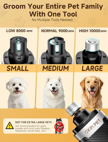Dog Nail Grinder Whisper Quiet & Safe for Sensitive Dogs and Cats (Black)