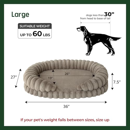 Calming Dog Bed for Large Sized Dogs (Oatmeal / Large)
