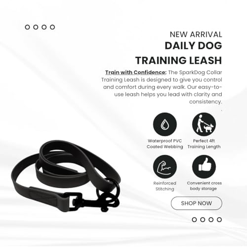 SparkDog Daily Dog Training Leash (Daily-Black / L 4' * W 3/4")