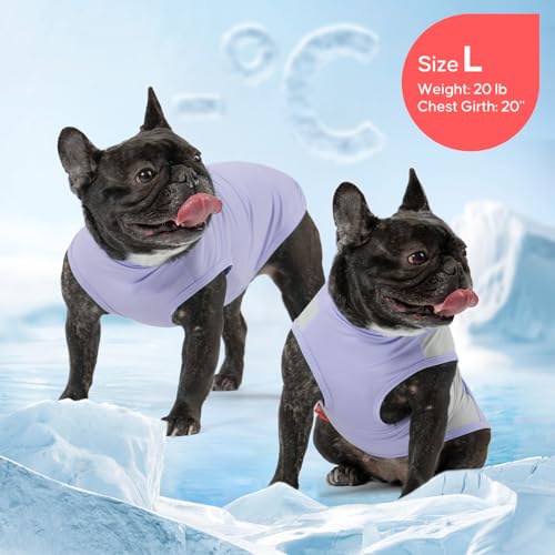 2Pack Dog Cooling Shirt with UPF 50+ UV Protection (Small (4-7lbs) / Purple)