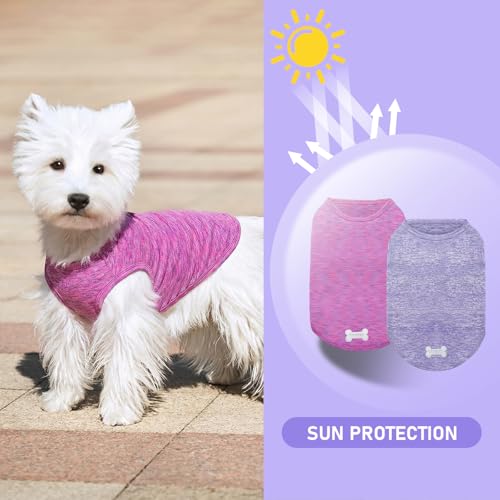 2Pack Dog Shirt for Small Dogs Sun Protection Tank Top for Summer (X-Large (18-30lbs) / 2# 2Pack (Purple+Pink))