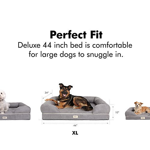 X Large Dog Bed (Memory Foam Dog Bed / Chester Brown / 44.0"L x 34.0"W x 10.0"Th)