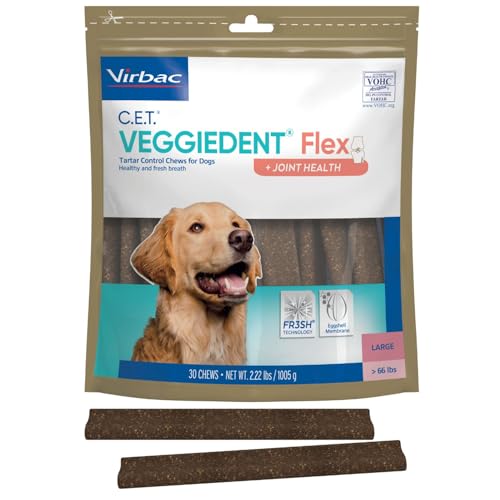 C.E.T. Veggiedent Fr3sh & Flex Plaque and Tartar Control Chew for Dogs (Large Over 66lbs)
