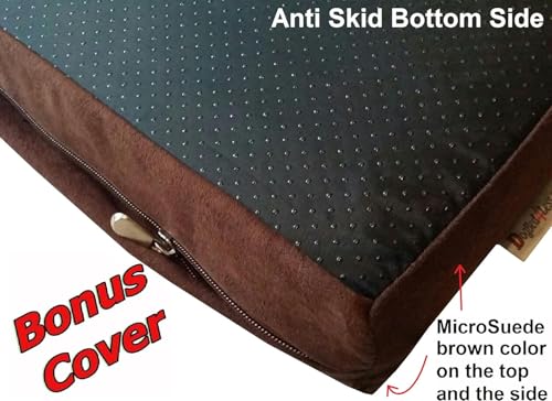 Orthopedic Gel Memory Foam Pet Dog Bed (Microsuede Gray / 41"X27"X4" Inches)