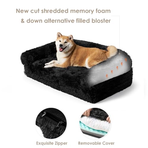 Foldable XXL Dog Bed for Large Sized Dog (54x38x7.5(Folded 38x27) / Black)
