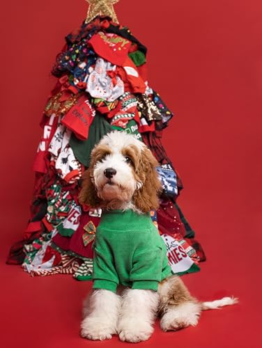 3 Pack Classic Fleece Dog Sweater (Medium / Red Green Navy Blue)