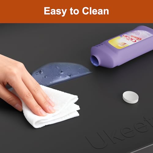 22" x 19" Extra Thick Silicone Mat Waterproof with Raised Edge (Black / 22"L x 19"W)