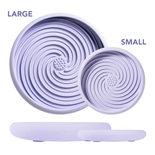 Lick Dish Silicone Dog & Cat Lick Mat Slow Feeder Dish (Periwinkle / Large)
