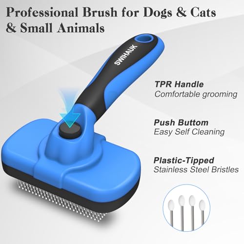 Self Cleaning Slicker Brush (Blue)