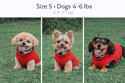 Dog Fleece Vest Sweater with Leash Ring (S (4-6lbs) / Red)
