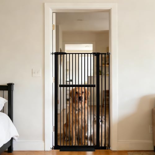 55.12" Extra Tall Pet Gate for Cat Dog 30.12" (55.12" H-black / 30.12"-38.38" W)