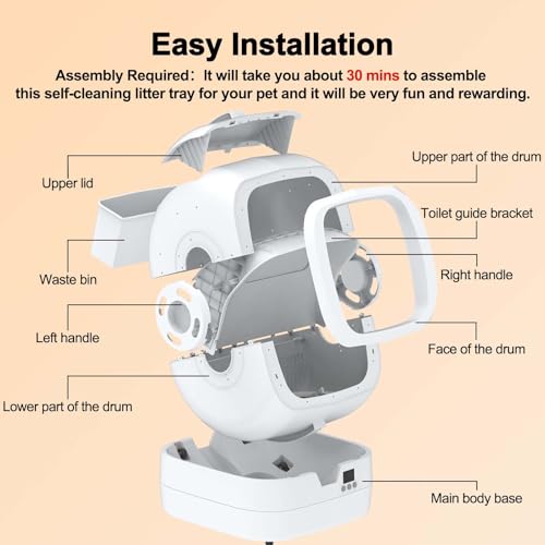 Automatic Cat Litter Box Self Cleaning (White)