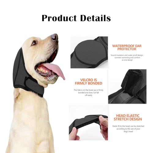 Dog Ear Cover for Bath and Swimming (L / Grey)