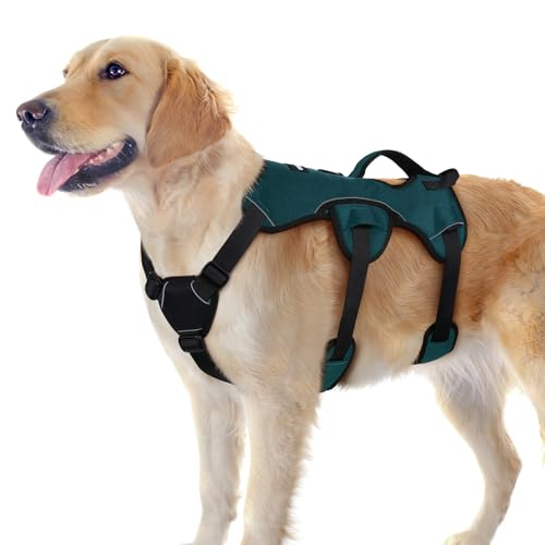 Escape Proof Dog Harness for Large (Dark Green / Large)