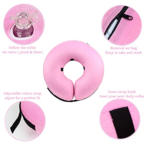 Inflatable Dog Cone Collar for After Surgery (Pink / X-Large (Neck: 18"-24"))