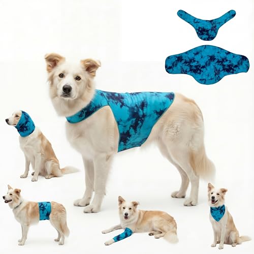 Dog & Cat Surgery Recovery Suit and Anxiety Wrap (L / Tie-Dye LH)