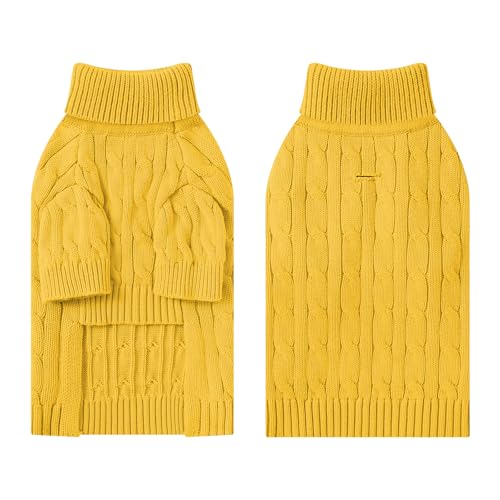 Small Dog Thermal Pullover Sweater (Yellow(Order One Size Up) / Large)