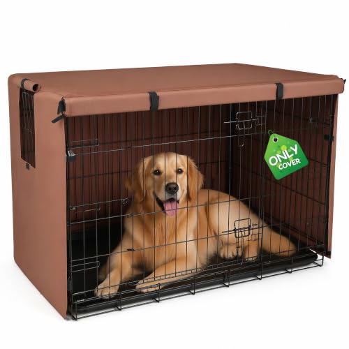 Dog Crate Cover (Brown / 48.0"L x 30.0"W x 33.0"H)