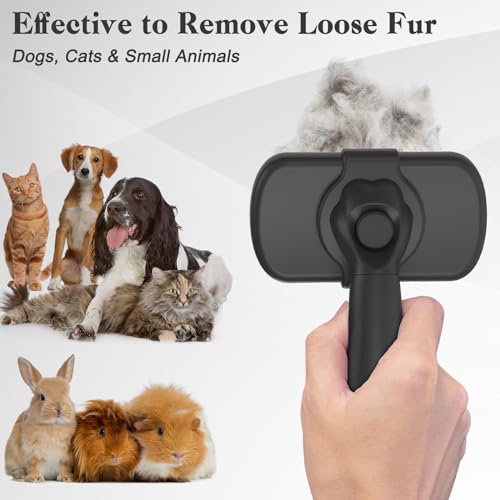 Self Cleaning Slicker Brush for Dogs & Cats (Black)