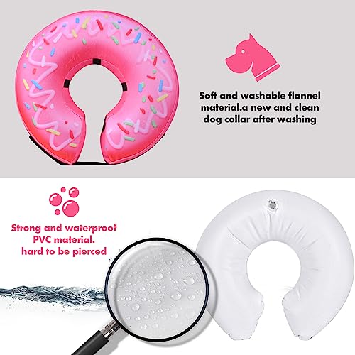 Inflatable Dog Cone Collar for After Surgery (Pink Donut / Small (Neck: 6"-11"))
