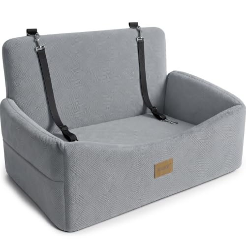 Dog Car Seat for Large Medium Sized Dogs Under 55 lbs (Light Grey / Medium/Large)