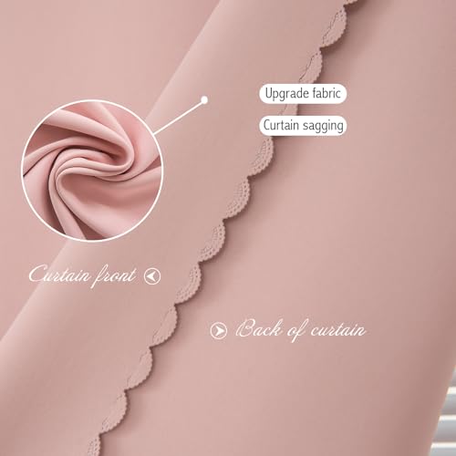 Thermal Blackout Curtains with Self (71"W x 59"L (Pack of 1) / Pink)