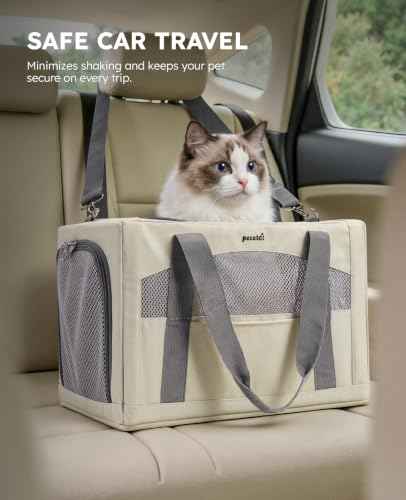 Cat Carrier Stable (Beige / 18.5"L x 12.9"W x 11.8"H)