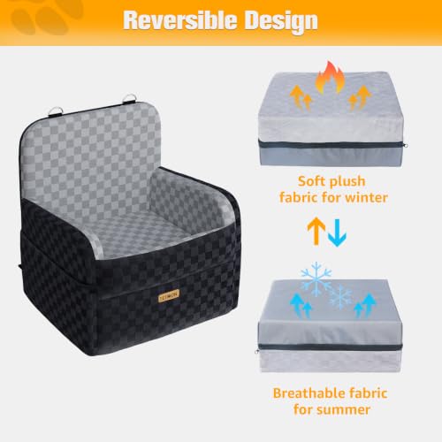 Waterproof Dog Car Seat for Small Medium Dogs (Gray / Medium)
