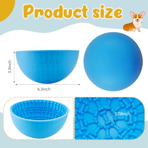 2 Pcs Dog Lick Bowl (Blue, Purple)