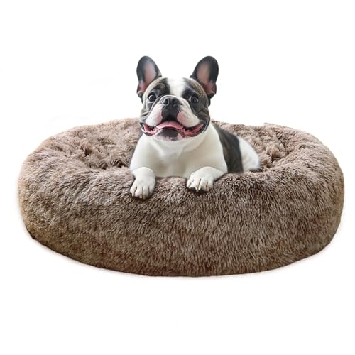 Calming Dog Bed Medium Size Dog (Smoke Brown / 31.0"L x 31.0"W x 8.0"Th)