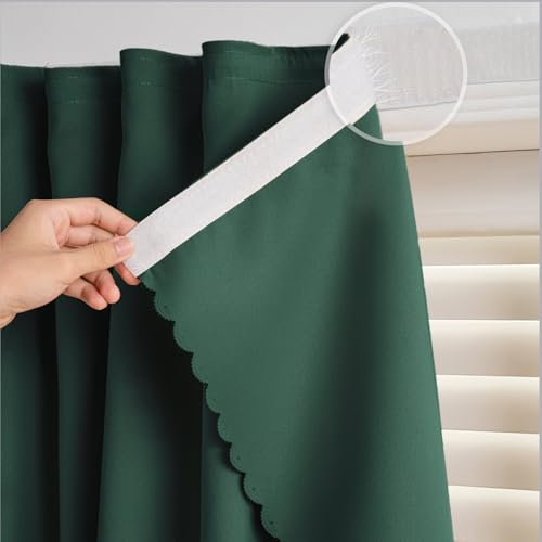Self Adhesive Curtains (71"W x 59"L (Pack of 1) / Dark Green)