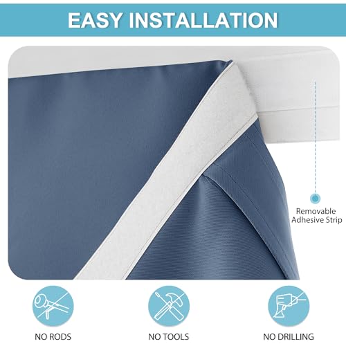 French Door Curtains 84 inch Long (Stone Blue / 34"W x 84"L (Pack of 1))