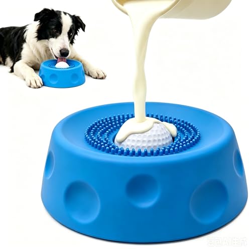 Dog Licking Bowl with Rolling Ball