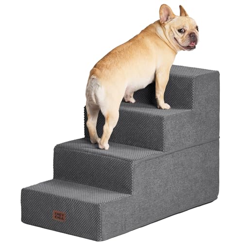 Dog Stairs for Bed 20" H (Grey / Extra Wide 16.5" x 28" x 20")