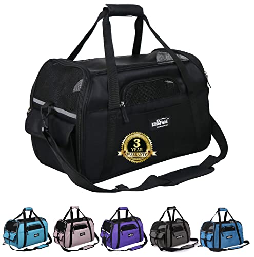 Soft Sided Pet Carrier for Cats & Small Dogs (19.0"L x 10.0"W x 13.0"H / Black)
