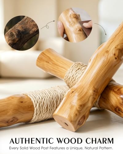 Solid Wood Cat Tree (Milky White)