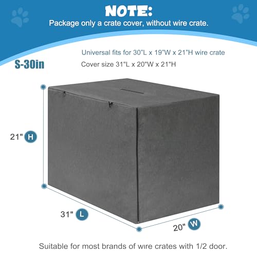 30 Inches Dog Crate Cover (30.0"L x 19.0"W x 21.0"H / Grey)