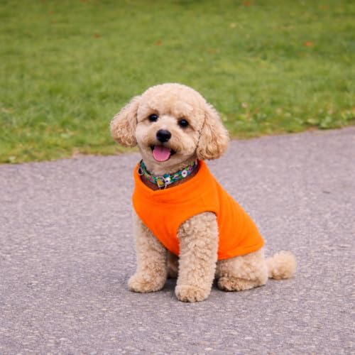 Dog Fleece Vest Sweater with Leash Ring (XL (17-25lbs) / Orange)
