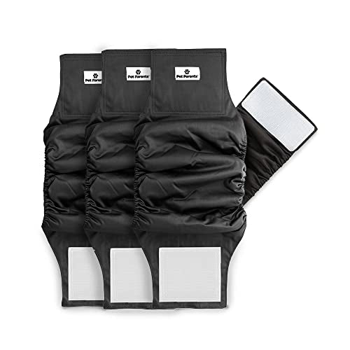 Washable Belly Bands for Male Dogs (Medium (16-20") / Black)